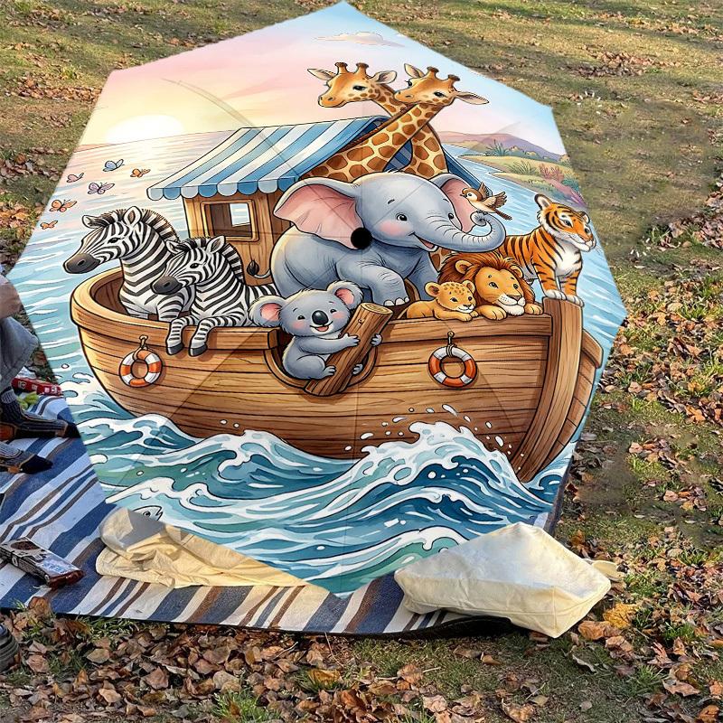 1PC boat animals Umbrella-8-Rib Reinforced, Automatic Open, Lightweight & Durable, Fashion Accessory for Outdoor, H0345
