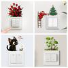 Switch Decorative Stickers Santa Claus Cat Wall Socket Light Switch Home Decor,Valentine's Day Rose Self-adhesive Switch Sticker