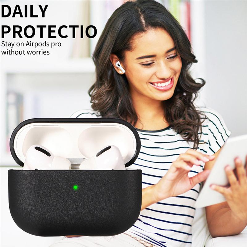 Leather grain Case For AirpPods Pro3 2 Case Airpods 4 3 2 1 AirPods Pro cover Apple Bluetooth Earphone Accessories Protect Machine