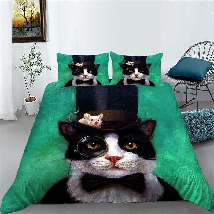 3D Printed Animal Bedding Set King Queen Bed Down Duvet Cover Pillowcase 2/3pc Quick Drying Bed Cover Luxury Cover Home Textile