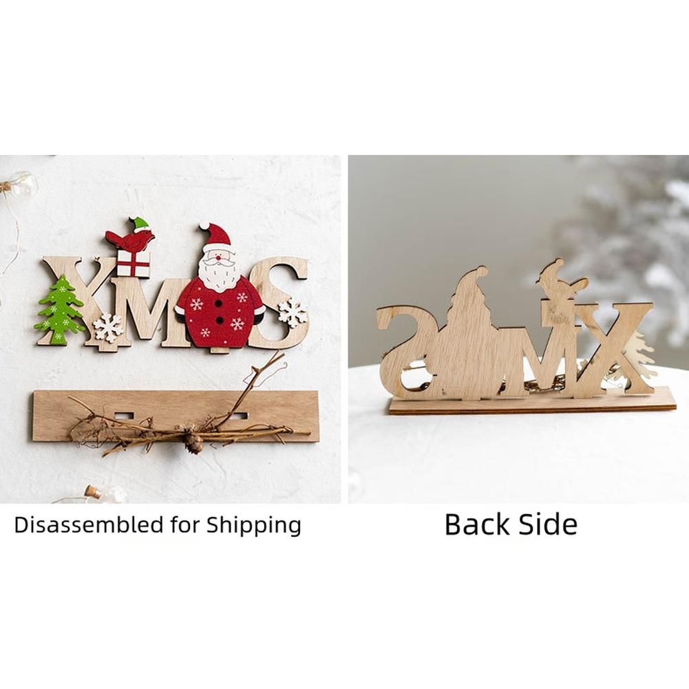 Wooden Santa Claus Snowman Ornaments Christmas Decorations For Xmas Tree Hanging Pendant Table Decor Navidad