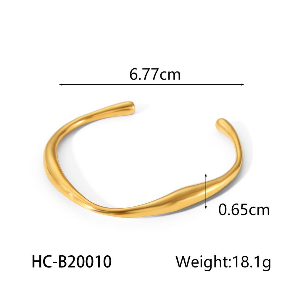 Fashionable Versatile Geometric Irregular Titanium Steel Bangle for Women, Instagram Style