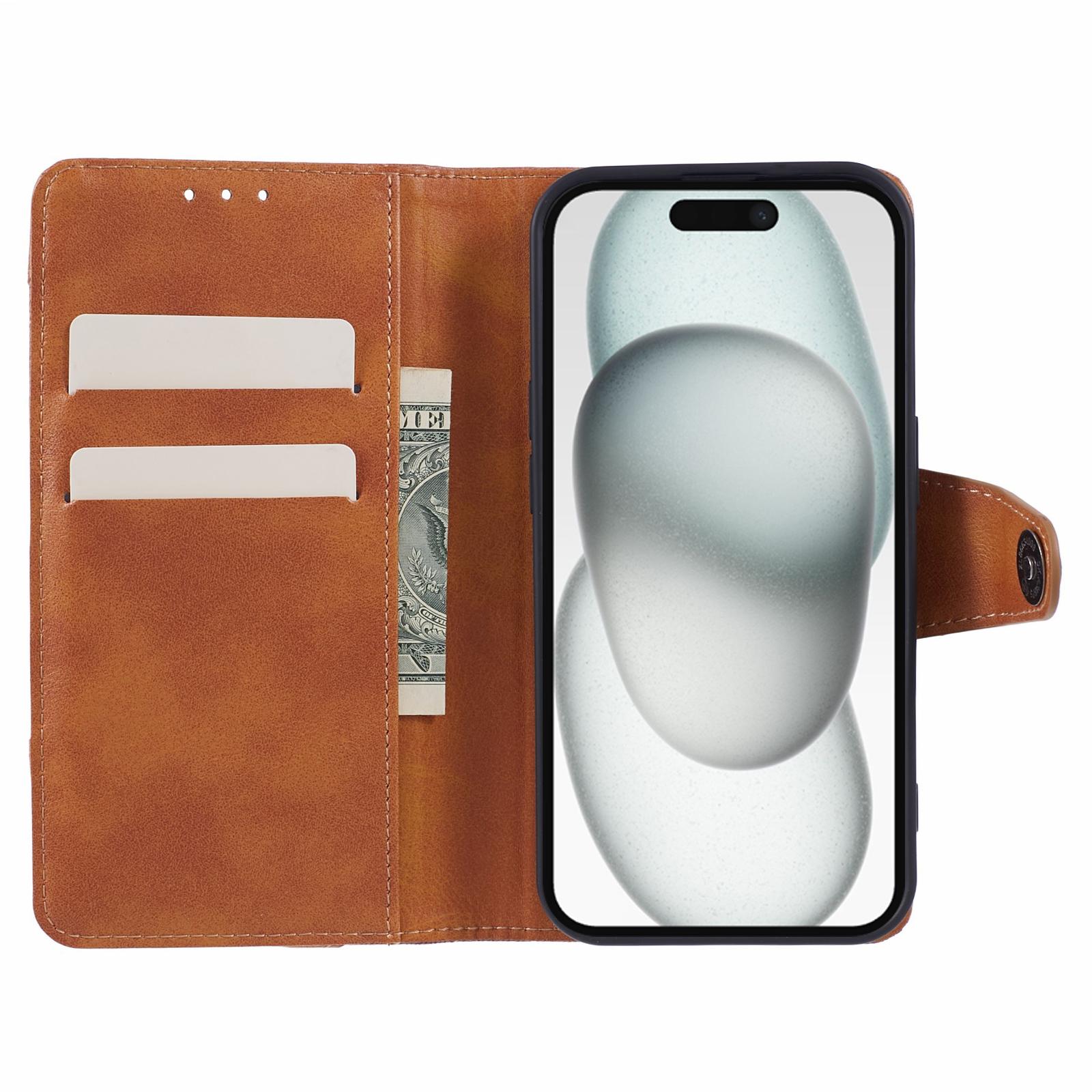 

For Xiaomi Redmi 13C 4G/Poco C65 4G Phone Case Dustproof TPU+PU Leather Mobile Cover Shell Wallet Brown