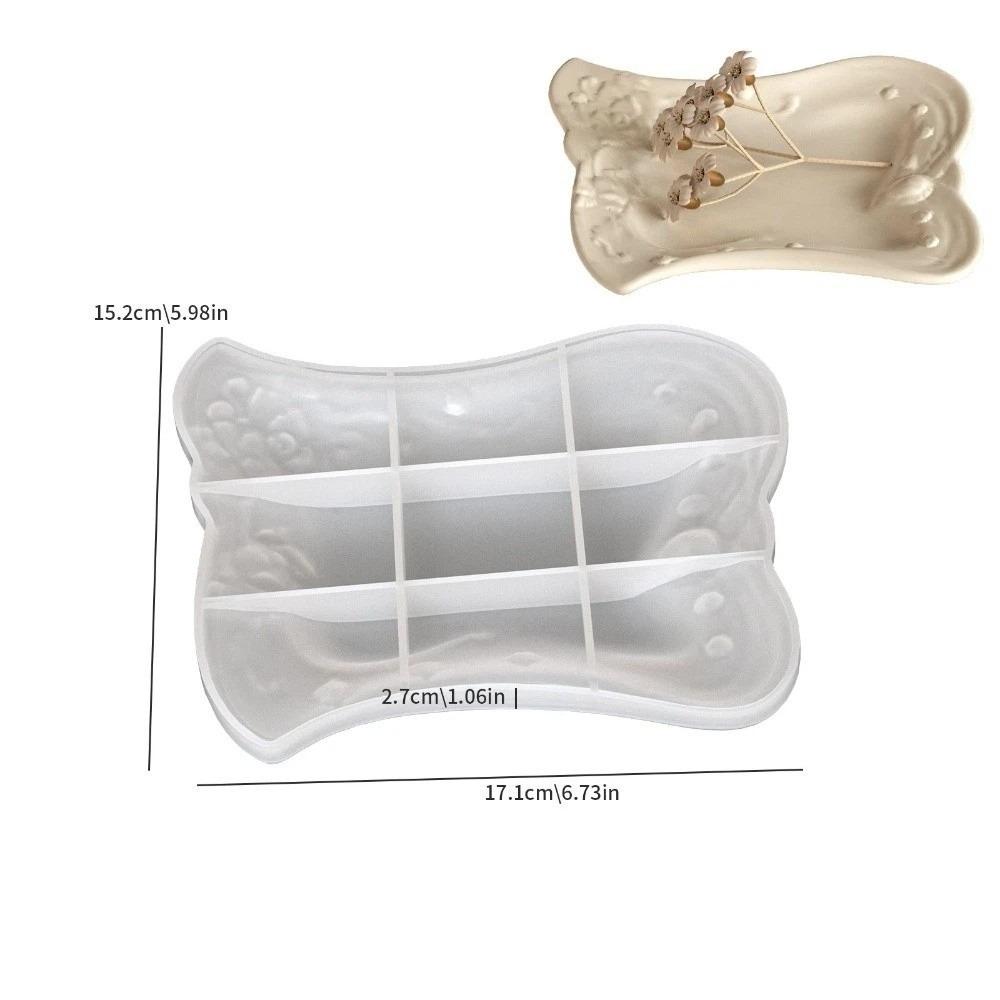Silikon Silikonformen Geprägtes Muster Blumenmuster Aufbewahrungsschale Silikonform Runde Form Ovale Gipsform