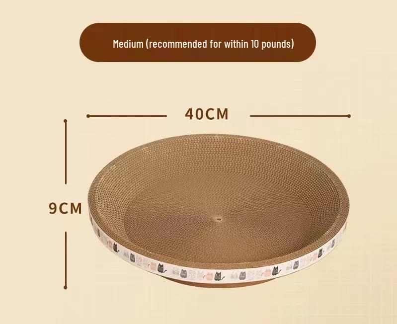 All-in-One Cat Bed & Scratching Board: Durable, Debris-Free, Large Round Design with Paw Basin & Claw Grinding Features