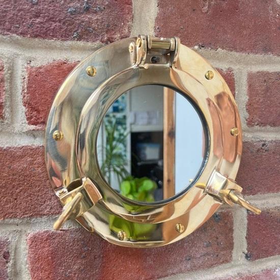 Nautical Brass Porthole Mirror  Wall Hanging Home Decor Port Hole Nautical theme Nautical Mirror