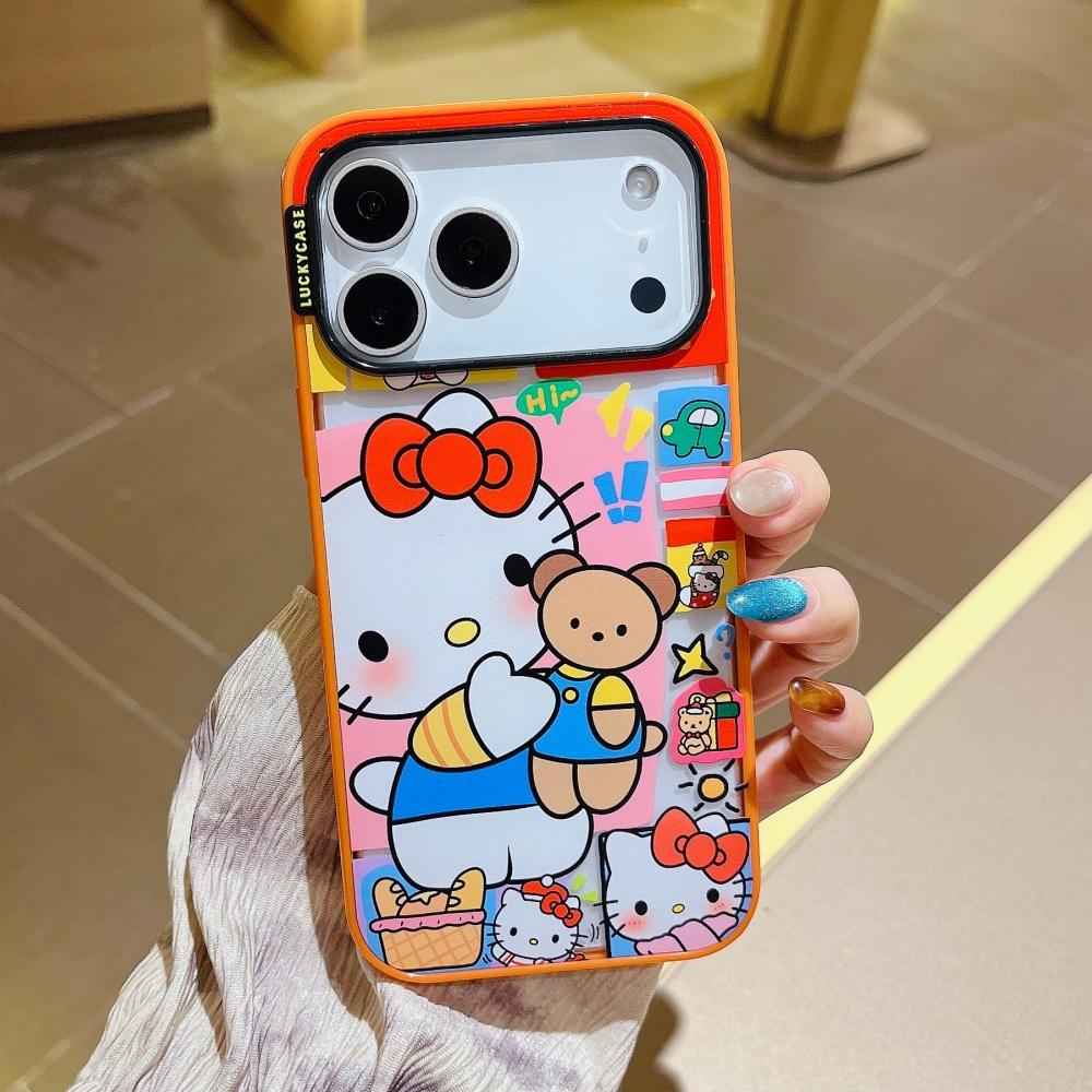 4 Types Of Autumn And Winter KT Cat Phone Cases Suitable For iPhone 17 16 15 14 Pro Max Case Cute Cartoon Shockproof Cover