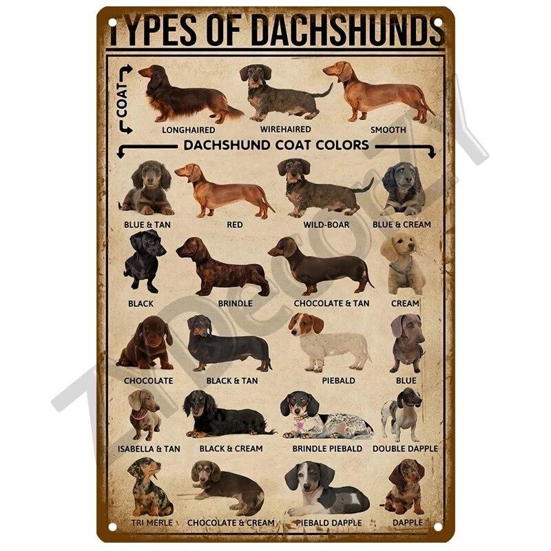 Dachshund Tin Sign Retro Metal Sign Plaque Metal Vintage Aesthetic Home Living Room Wall Decor Posters Decoration Mural Plates