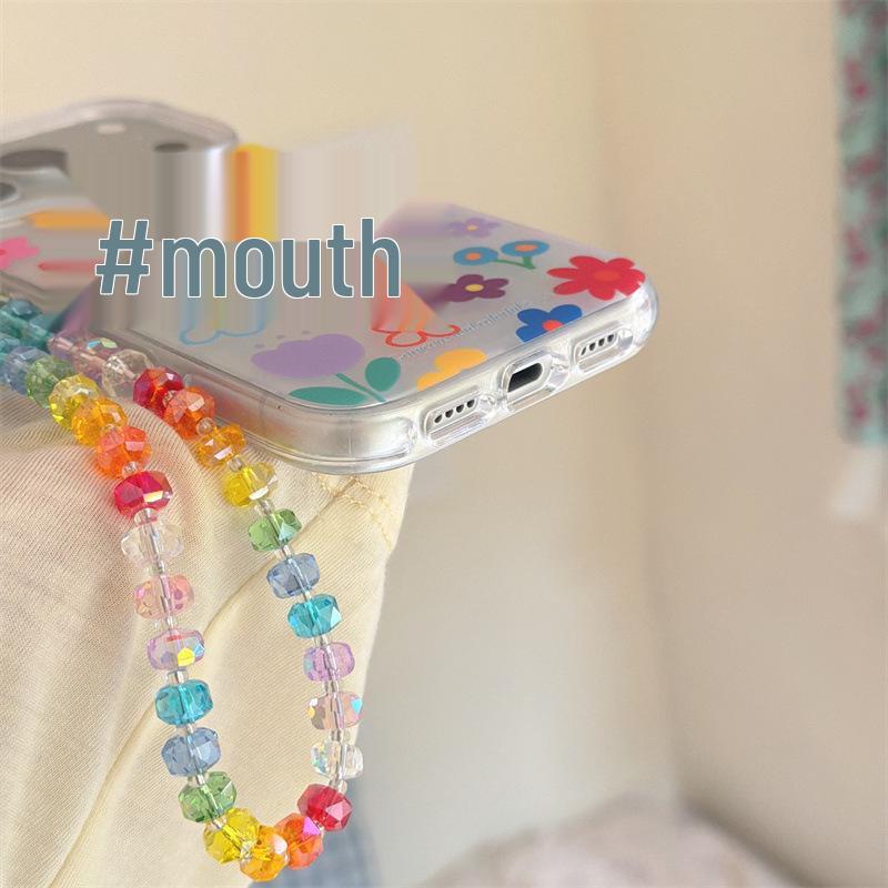 Spring Fresh Flower Chain Case for iPhone 17, 16 Pro Max, 15, 14