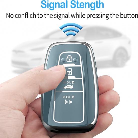 Anwendbar 2018-2022 Camry RAV4 Highlander Avalon Toyota Schlüsselanhänger Schutzhülle, Storm Blue