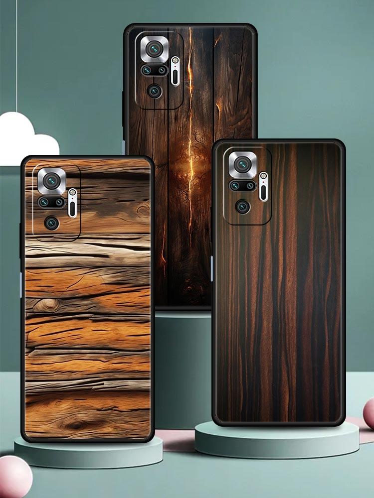 Luxury Vintage Wood Grain Pattern Phone Case Cover for Redmi 14C 13C 12 10C Note 14 13 12 10 11 Pro Plus K40 Pro Plus Soft TPU