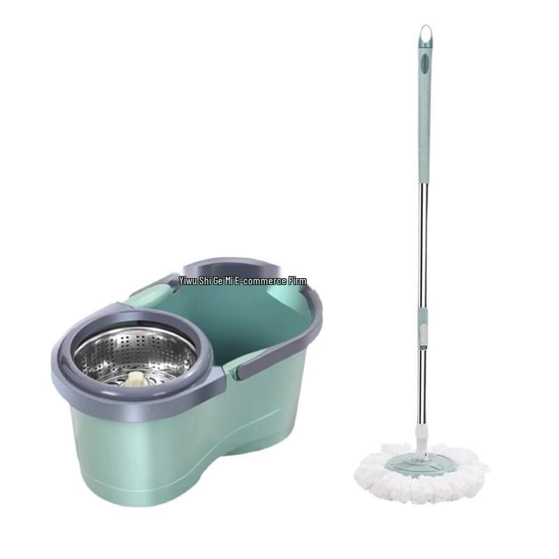 360° Spin-Dry Hand-Free Mop with Absorbent Cloth and Single Bucket