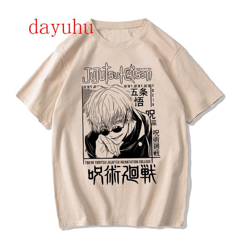 Harajuku Tshirt Unisexga Japanese Anime Jujutsu Kaisen T Shirt Gojo Satoru Tops Yuji Itadori Graphic Tees Cool Unisex Tshirt