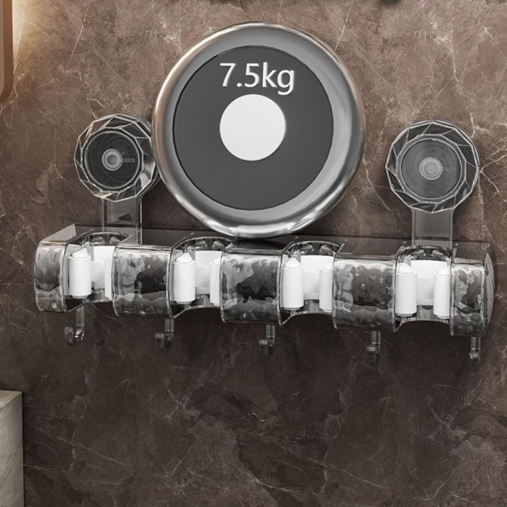 Practical Free Hole Mop Clip Multi-Purpose Wall Mount Suction Cup Hooks Light Luxury Plastic Bathroom Storage Hooks Kitchen