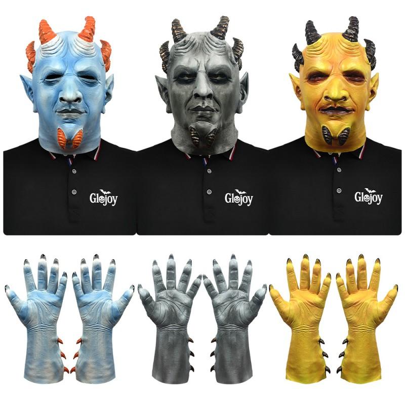 Hex Devil Scary Face Gloves Halloween Party Cosplay Prank Props