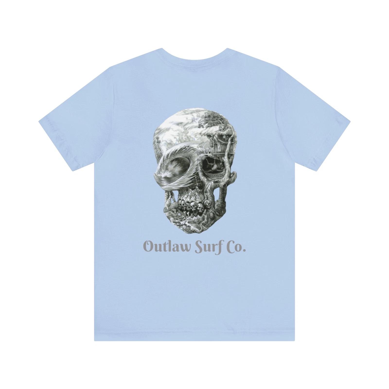 Outlaw Surf Gray Skull Logo T-Shirt 3XL