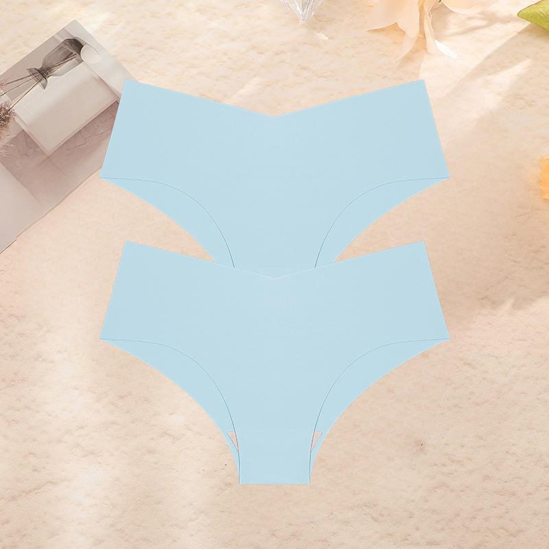 2Pcs/Set Plus Size Underwear Women's Panties Ice Silk Ladies Seamless Underpants Girls Briefs Breathable Sexy Lingerie Female