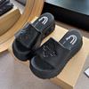 Dicksöhlige Schwamm-Slipper Damen Sommer Petite Schuhe mit Absatz Vielseitige Sandalen