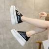 Fashion 8cm Crystal High Top Women Genuine Leather Platform Boots Wedge Hidden Heel Hook Spring Autumn Bling Shoes Sneakers Ankle Boots