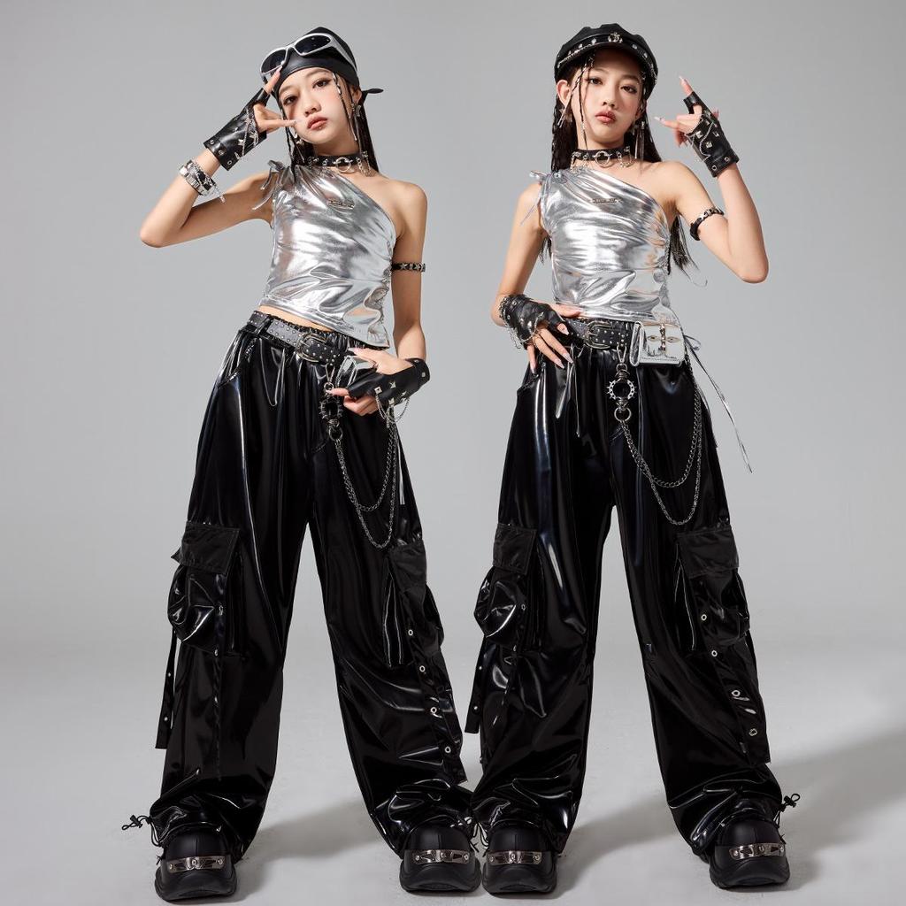 Girls' Trendy Street Dance Outfit - Jazz & Hip Hop Performance Set
