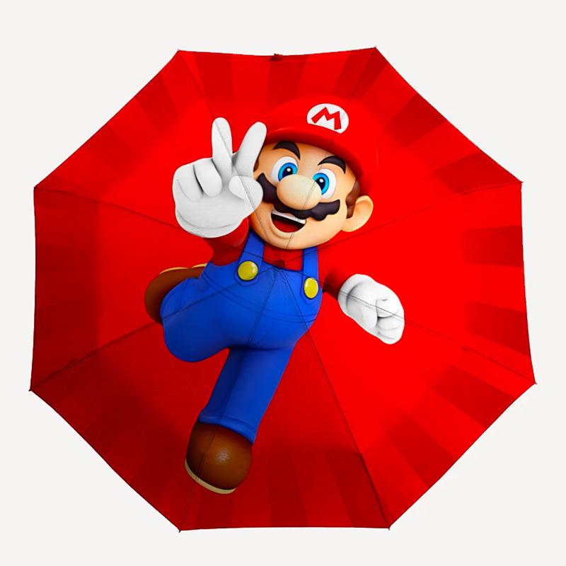 

1pc Super Mario Automatic Folding Umbrella, Portable Collapsible Design, 8-Rib Iron Frame, , All-Season Casual Outdoor Accessory yy0901132