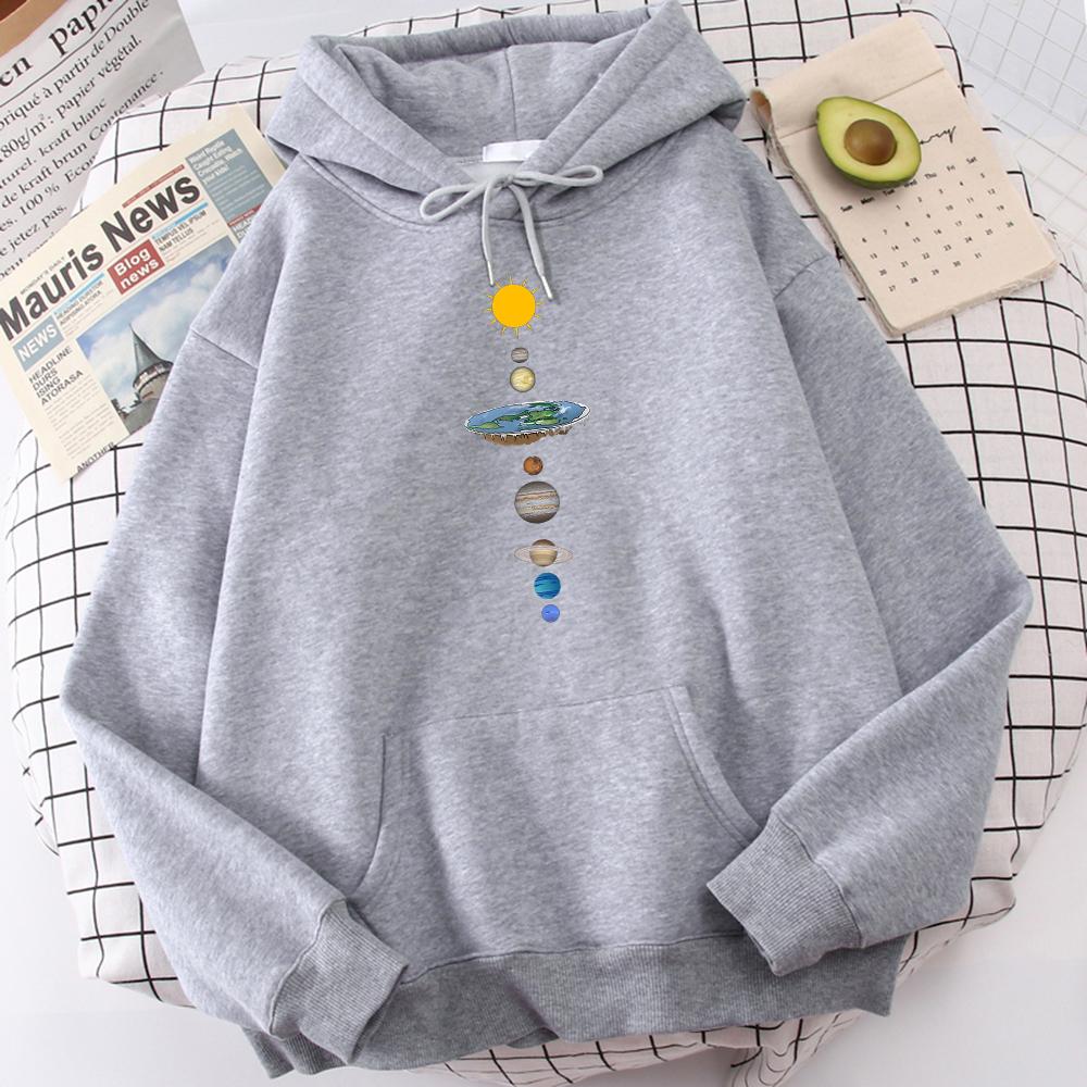 The Eight Planets Of The Solar System Print Hooded Men's Autumn Crewneck Hoodies Simple Oversize Hoodie Street Warm Sportswear