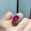 Retro Inlaid Zircon Ring 10 * 14 Simulated Pigeon Blood Red Corundum Oval Colored Gemstone Jewelry
