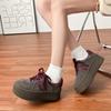 Grape mother spring new retro moral training shoes women's small thick-soled heightening sports shoes versatile flat baseplate shoes