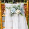 Wedding Chair Decoration Yellow Rose Flower Chair Back Aisle Decoration