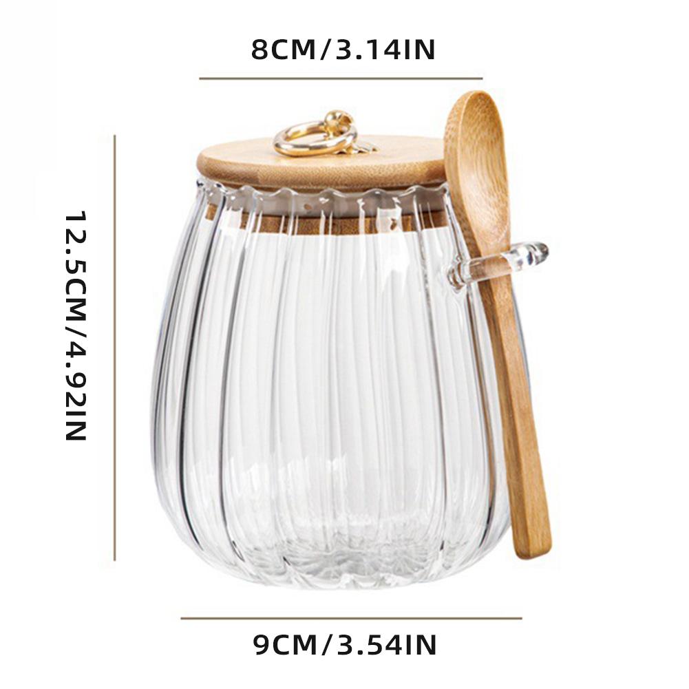 

Прозрачная стеклянная герметичная емкость для хранения Чай Кофе Бобы Сухофрукты Коробка для хранения с бамбуковой крышкой Кухонная банка-контейнер для хранения зерна As Shown