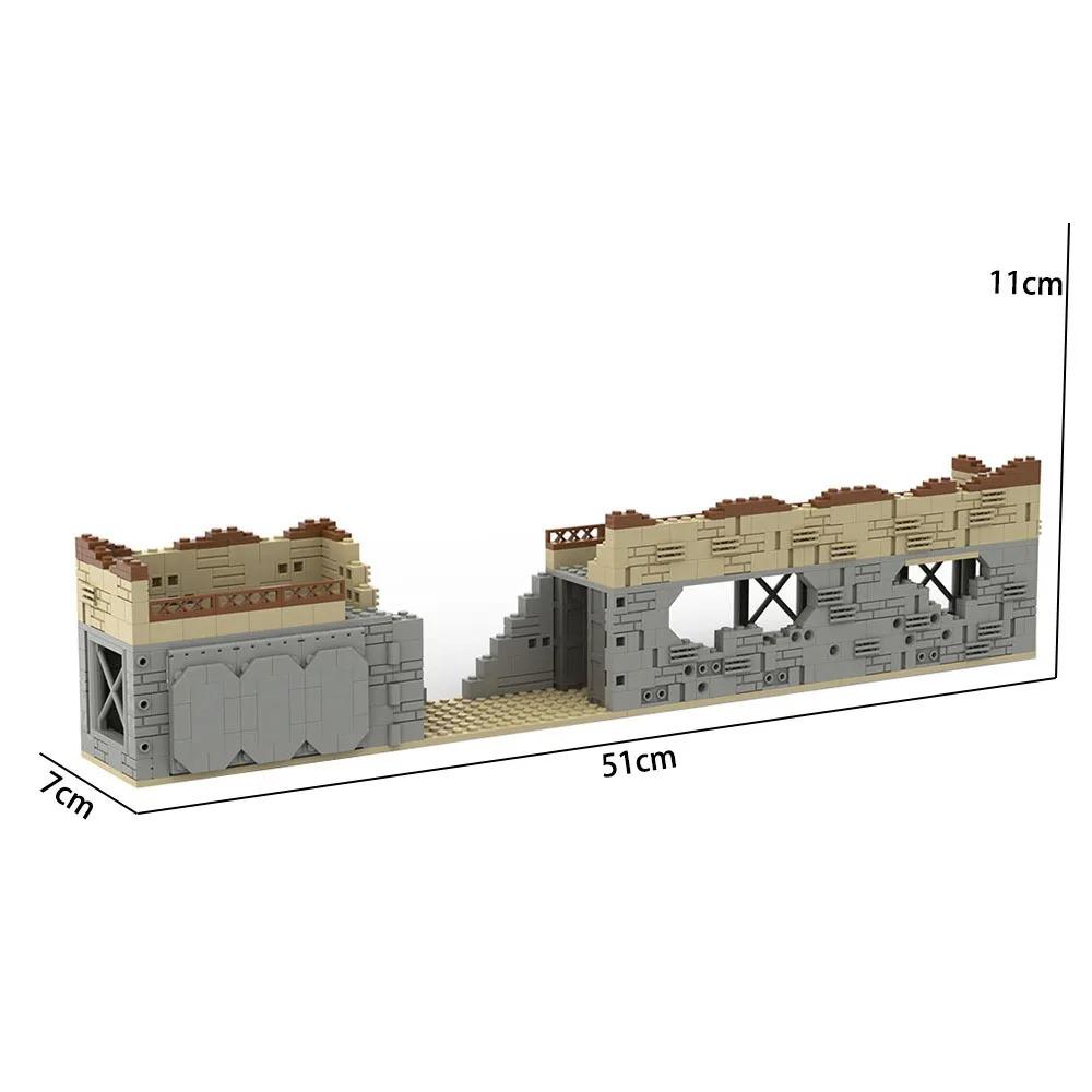 Vojenský MOC z druhé světové války Malé ruiny Vojenská výcviková základna DIY příslušenství Stavebnice kostky Hračky Vánoční dárky pro děti