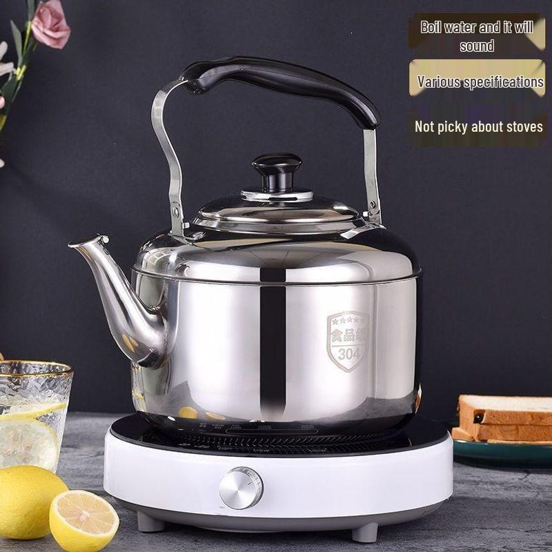 Pava Whistling de Acero Inoxidable 304 Extra Gruesa, Gran Capacidad, Compatible con Cocinas de Gas e Inducción para Uso Doméstico