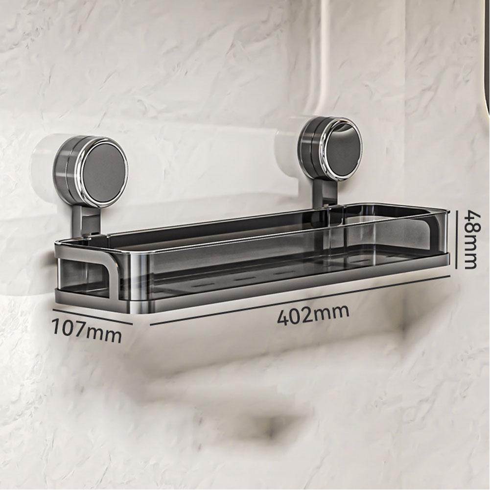 Retractable Bathroom Suction Cup Shelf Rack for Organizing Soap Shampoo and Skincare Essentials Without Damaging Walls