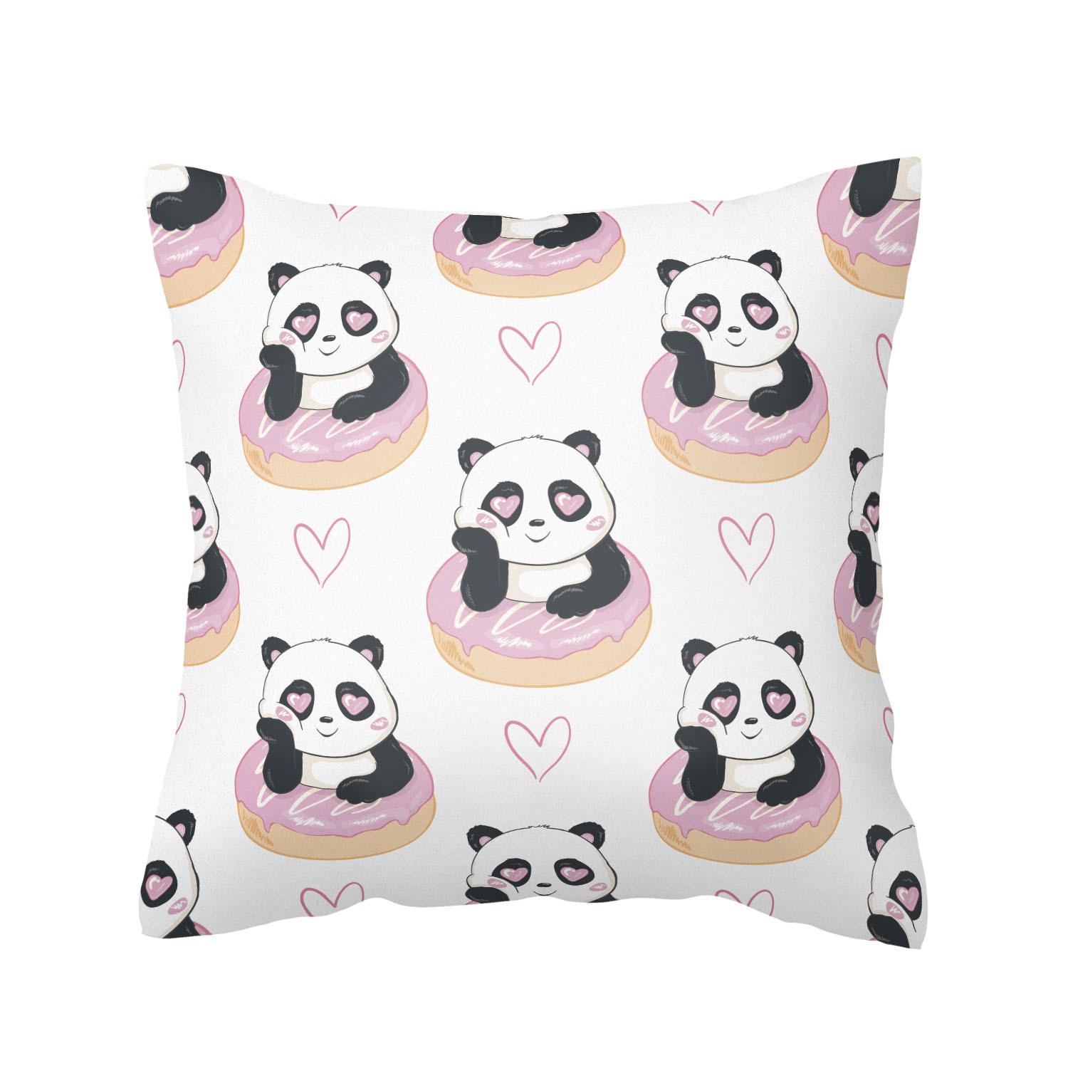 

Домашний декор для девочек и мальчиков, детская комната, диван-кровать, стул, наволочка для спальни, забавная наволочка с пандой, милая черно-белая наволочка с пандой 40x40cm