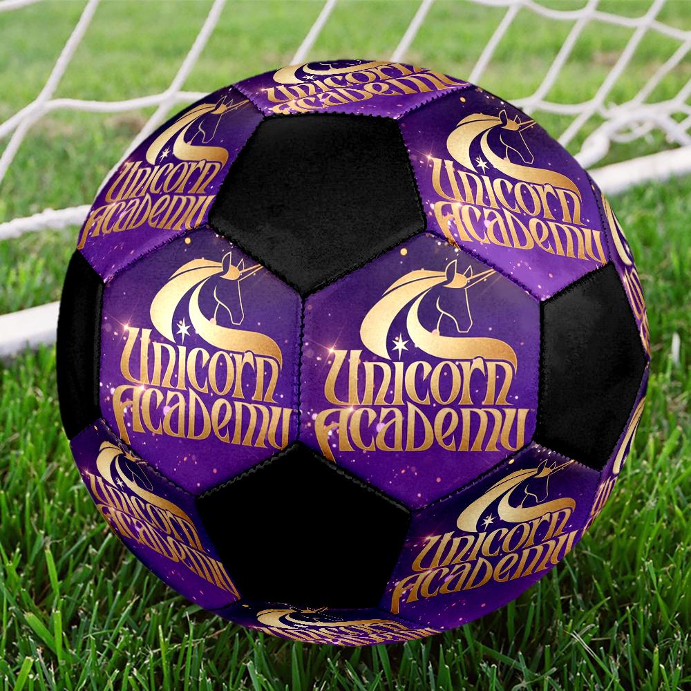 Unicorn Academy Indoor Soccer Ball Colorful Machine Stitched PVC Size 5 Team Training Competition Ready Durable High-Bounce Cool Sports Gift