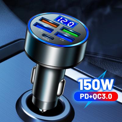 5 porturi 150W încărcător auto Încărcare rapidă PD QC3.0 USB C încărcător auto tip C adaptor