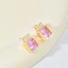 Titanium Steel Pink Zircon Necklace Female Court Retro Ethnic Style Exquisite Pendant Same Accessories