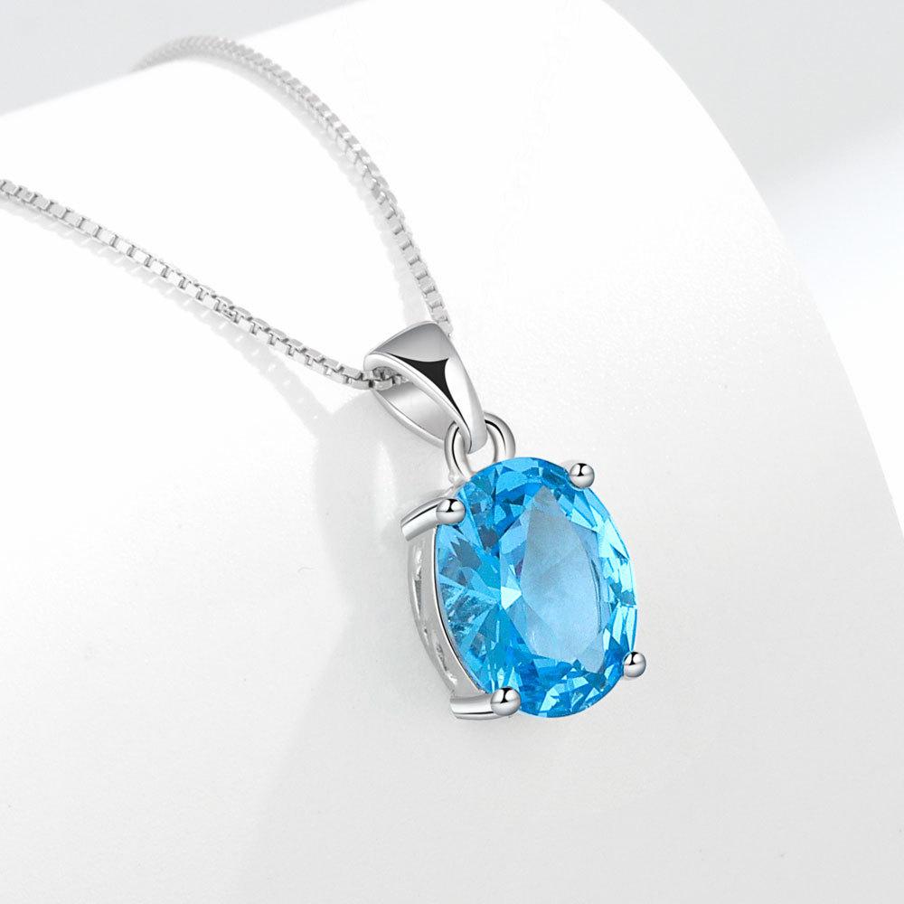 Tancise Women Necklace Pendant Classic 925 Sterling Silver Zircon Fashion Gift