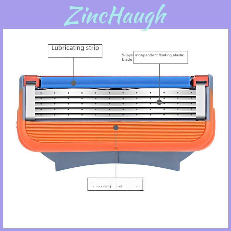Durable Five Layer Blade Manual Razor Various Vibrant Color Refill Heads