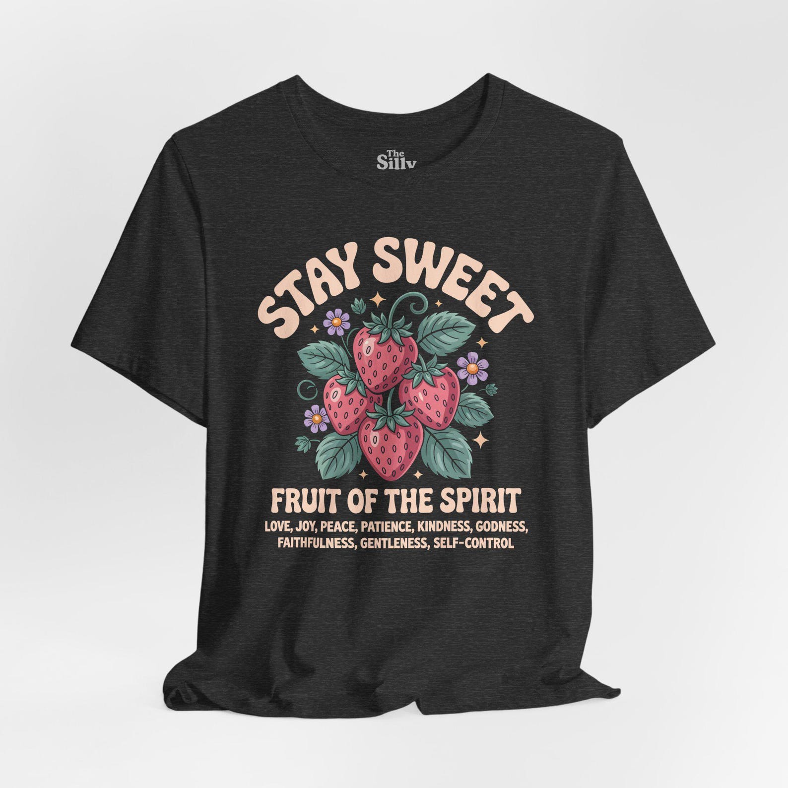 Stay Sweet Fruit of the Spirit Shirt, Strawberry Christian Tee, Galatians 5:22 Gift, Cottagecore Bible Verse Top, Religious Women Apparel 2XL