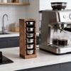 Wood Espresso Portafilter Holder with 3 Slots Universal Stand for 51/53/58mm Espresso Baskets Compact Countertop Organizer