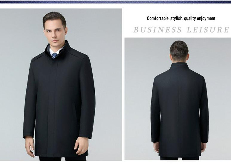 2024 Men's Mid-Length Lapel Coat: High-End Spring/Autumn Business Casual Windbreaker