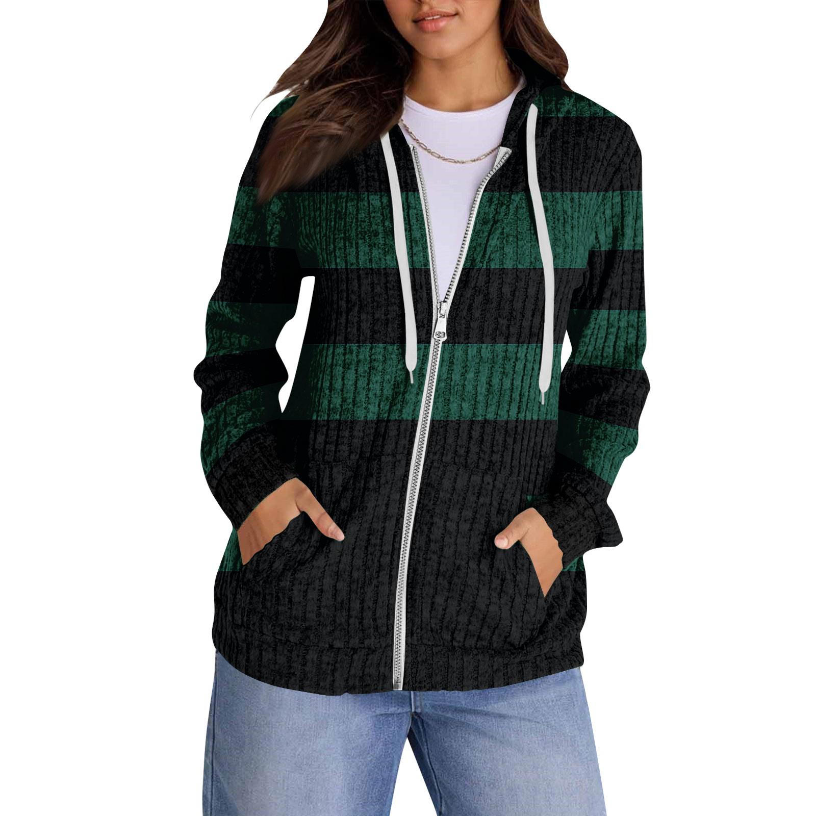 

Толстовки с капюшоном для женщин, модные топы, повседневная осенняя мода, свитшот с длинным рукавом и карманами, легкий пуловер L зелёный