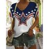 Plus Size - Plus Size - T-shirt V-neck Printed Women's Short-sleeved T-shirt Tops
