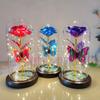 1PC Artificial Rose Flowers Glass Rose LED Light Galaxy Rose Gift For Valentine's Day
