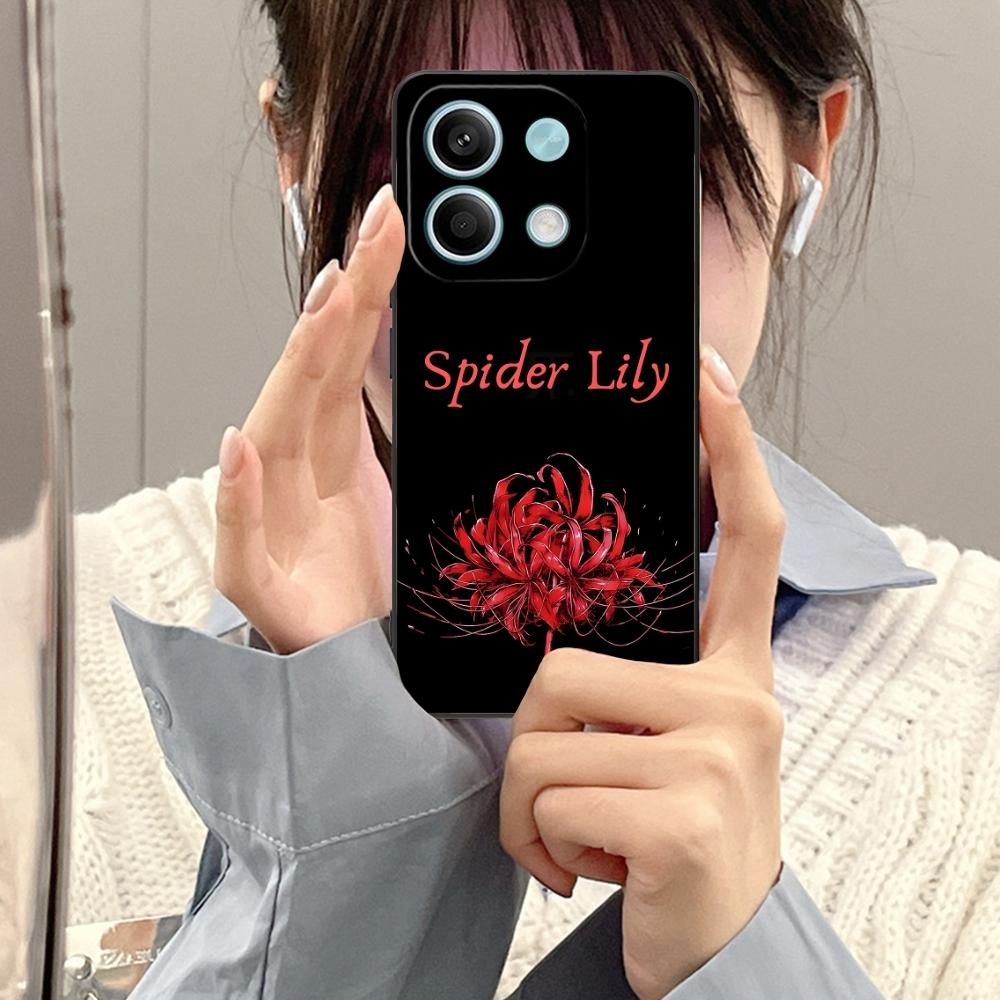 Cool Red Spider Lily Mobile Cell Phone Case for Xiaomi Redmi Note 13 12 11 10 9 8 7 6 S A Pro Lite Plus 5G Black Cover Shell
