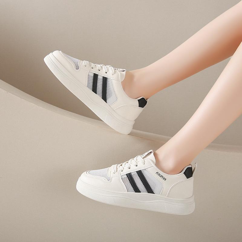 Mode CRLAYDK Klassische Damen-Sneaker Lässig Trendig Skateboard Walking Mesh Trainer Schuhe Damen Weiß Laufen Schnürschuhe Tennis