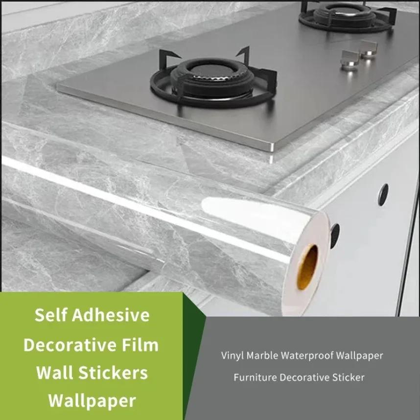 

Маслостойкие мраморные виниловые самоклеящиеся водонепроницаемые обои декоративная пленка контактная бумага плеснестойкая наклейка на стену для кухни 0.4MX1M