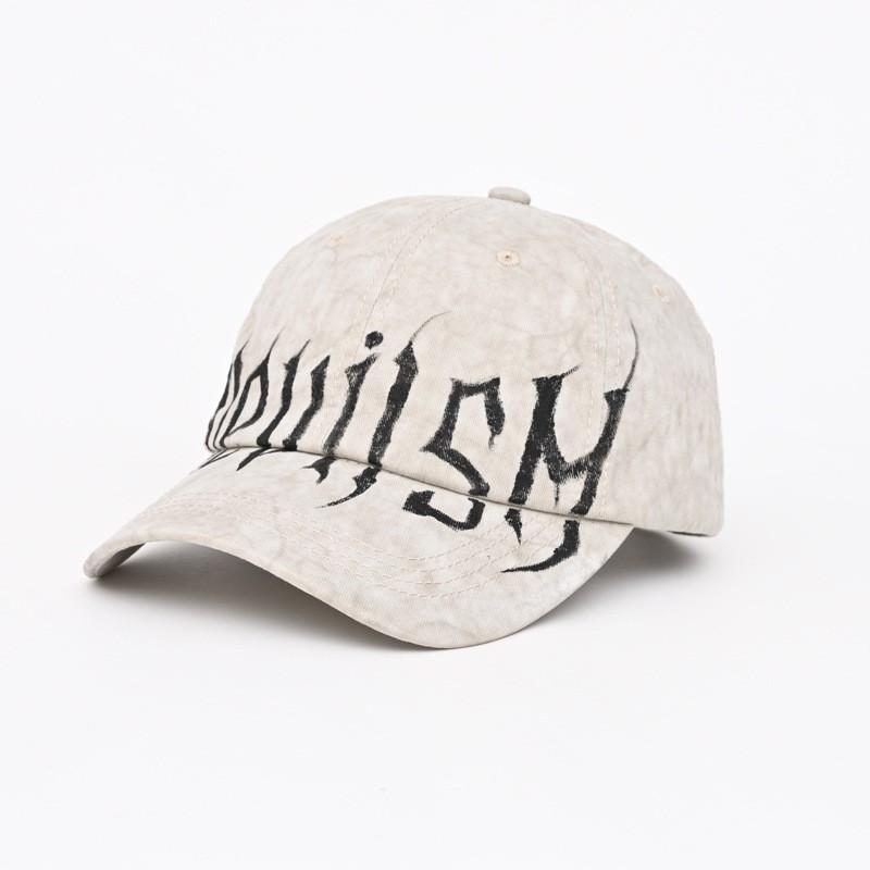 Vintage Graffiti Letter Baseball Cap Men Women Washed Denim Sun Hat Adjustable