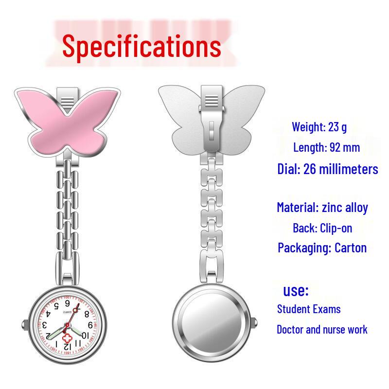 Butterfly Nurse Watch - Laser Engraved Timer for Students & Doctors, Simple & Fashionable